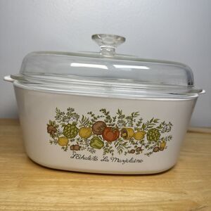 Vintage Corning Ware A-5-B Spice of Life 5L Casserole Dish Pyrex A-12-C Lid